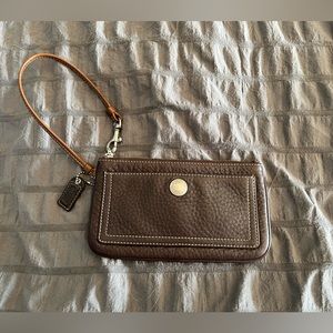 Coach Vintage Brown Leather Wristlet